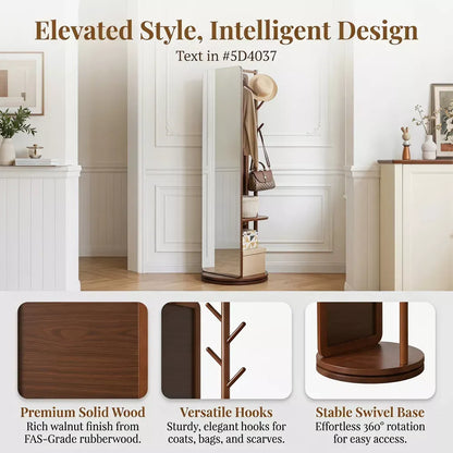 3-in-1 Space-Saving Mirror & Coat Rack