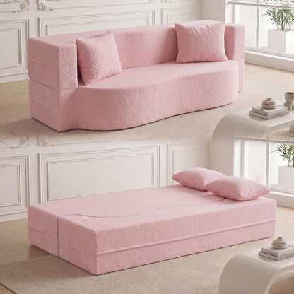 NestEase™ Plush Convertible Lounge Sofa for Relaxing & Sleeping
