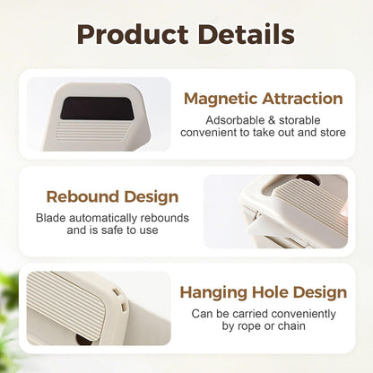 🏆 Flash Sale⚡ Magnetic Retractable Box Cutter - Safety Lock Utility Knife with Built-in Magnet for Easy Storage & Quick Access