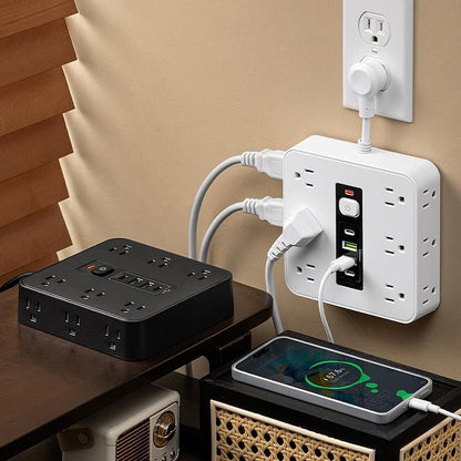 16-in-1 Power Strip with Switch & Surge Protection