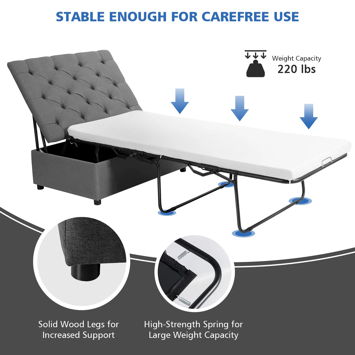 FoldAway™ Convertible Ottoman Lounger & Guest Sleeper