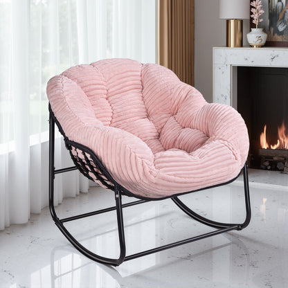 Rocking Chair with Thick Corduroy Cushion