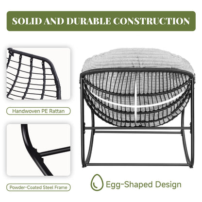 Rocking Chair with Thick Corduroy Cushion