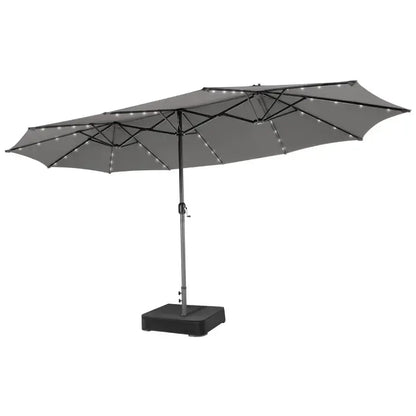 Double-Sided Patio Umbrella with Solar LED Lights