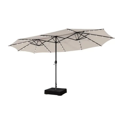 Double-Sided Patio Umbrella with Solar LED Lights