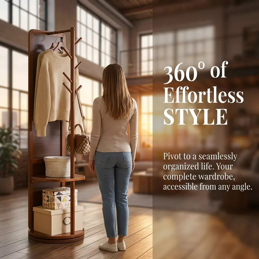 3-in-1 Space-Saving Mirror & Coat Rack