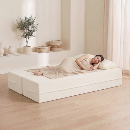 NestEase™ Plush Convertible Lounge Sofa for Relaxing & Sleeping