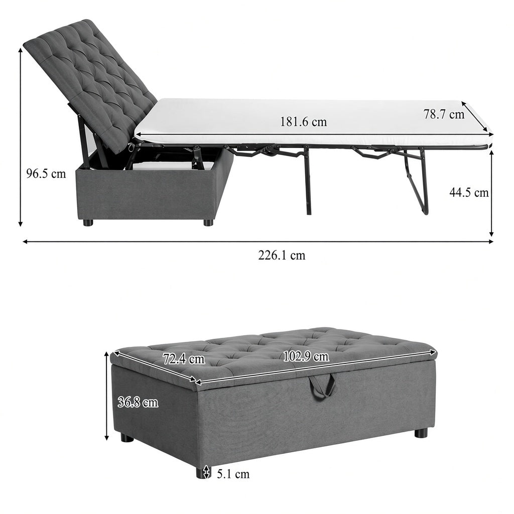 FoldAway™ Convertible Ottoman Lounger & Guest Sleeper