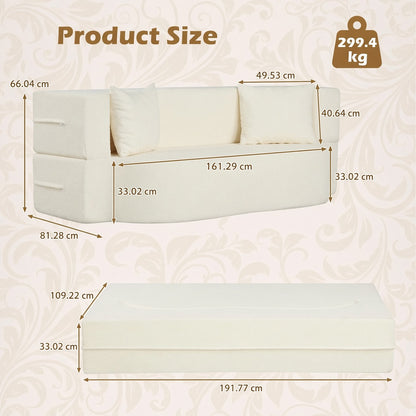 NestEase™ Plush Convertible Lounge Sofa for Relaxing & Sleeping